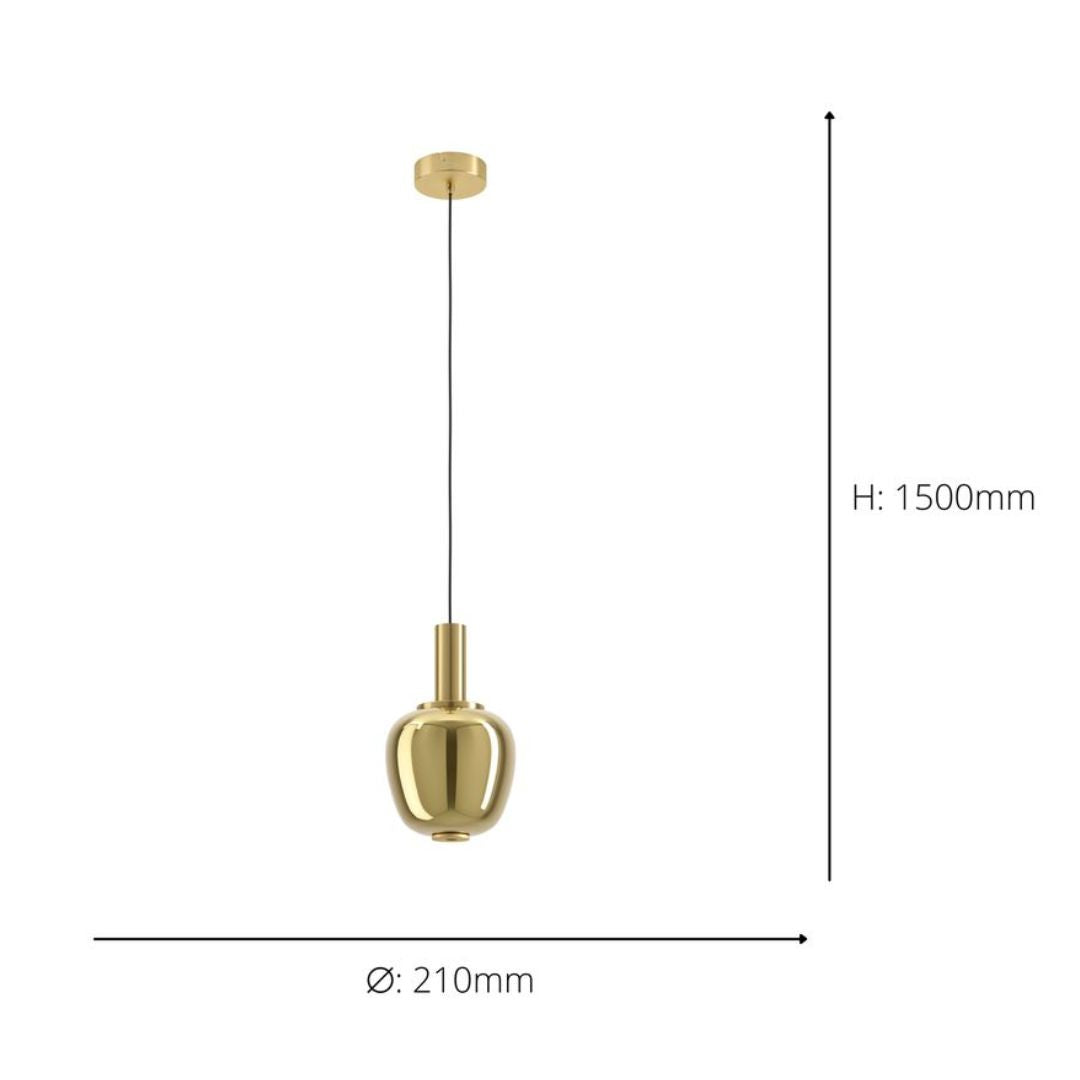 Fruitera Brushed Brass LED Pendant Ceiling Light