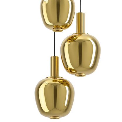 Fruitera 3-Light Brushed Brass Multi Drop LED Ceiling Pendant
