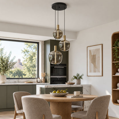 Fruitera 3-Light Gold LED Ceiling Pendant