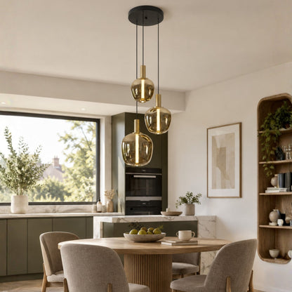 Fruitera 3-Light Gold LED Ceiling Pendant