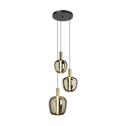 Fruitera 3-Light Gold LED Ceiling Pendant