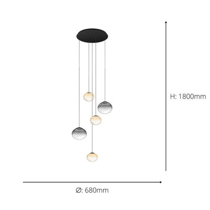 Pantoja 5 Light Multi Drop LED Ceiling Pendant