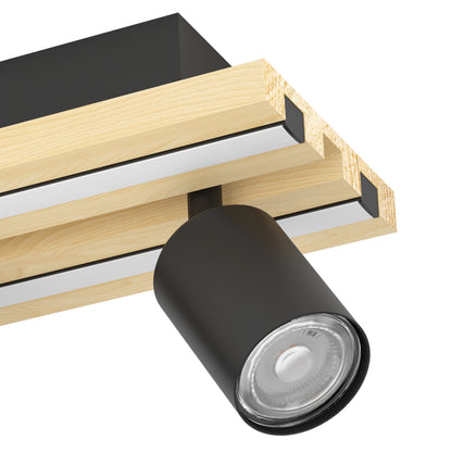 Gesteira 3-Light Black LED Semi-Flush Ceiling Light