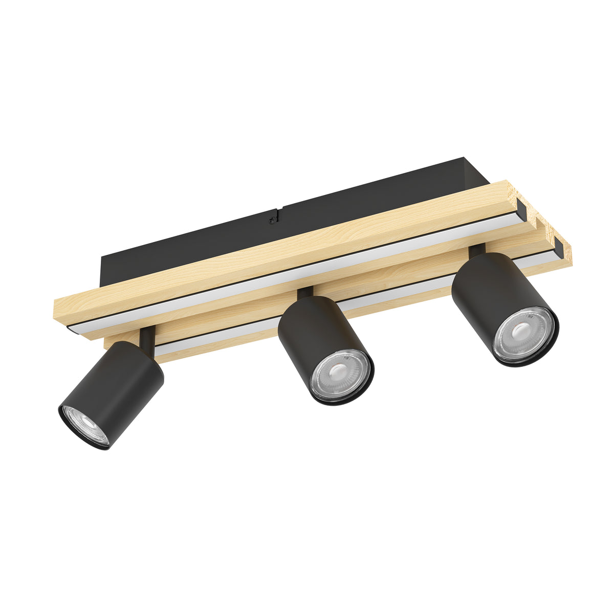 Gesteira 3-Light Black LED Semi-Flush Ceiling Light