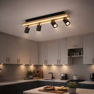 Gesteira 4-Light Black LED Semi-Flush Ceiling Light