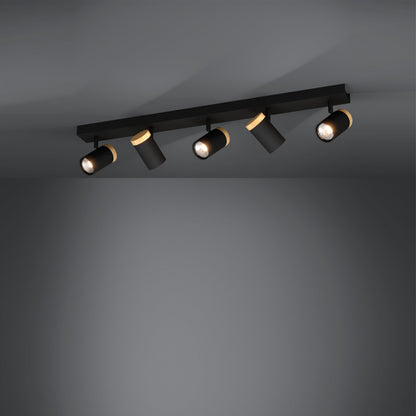 Cartagena 5-Light Black LED Spotlight Bar