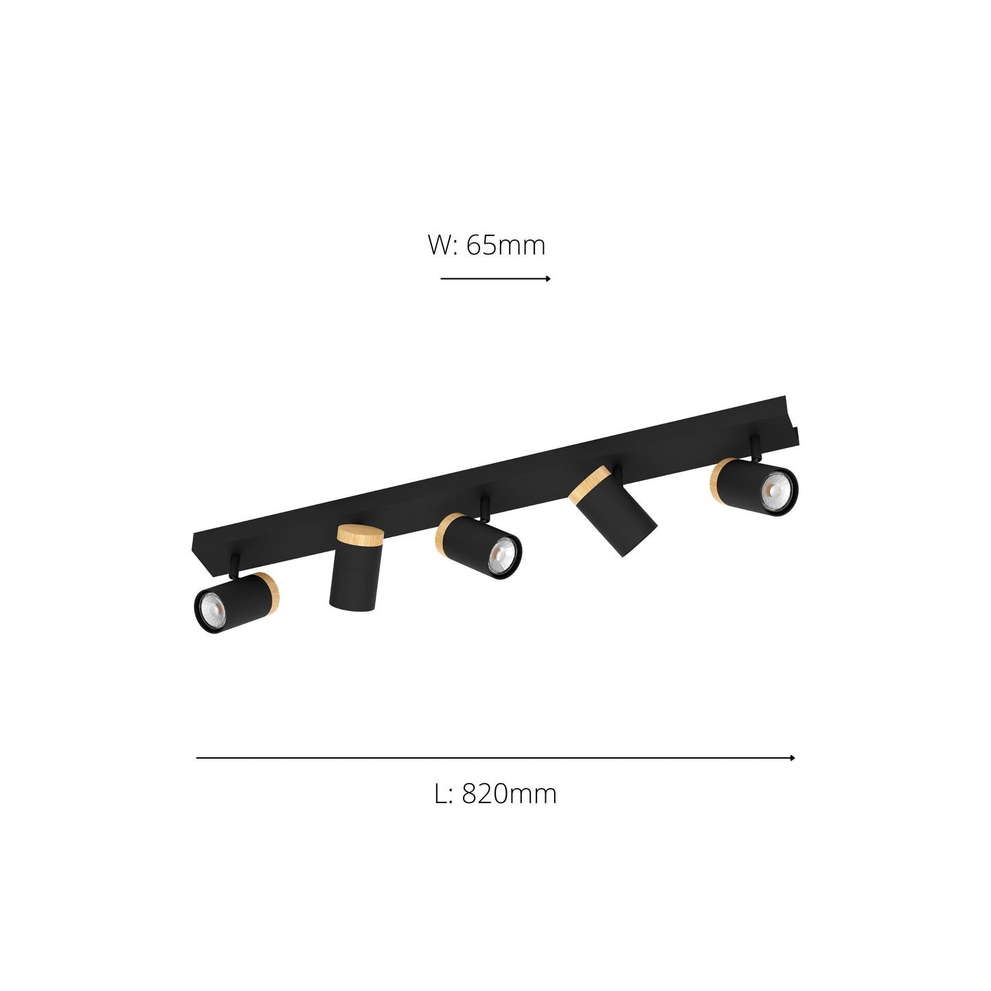Cartagena 5-Light Black LED Spotlight Bar