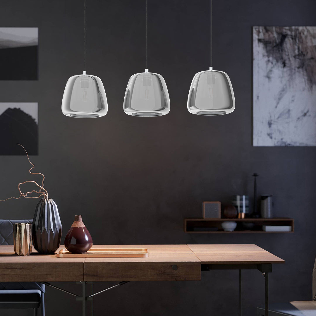 Albarino 3 Light Smoked Glass Ceiling Light Bar