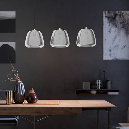 Albarino 3 Light Smoked Glass Ceiling Light Bar
