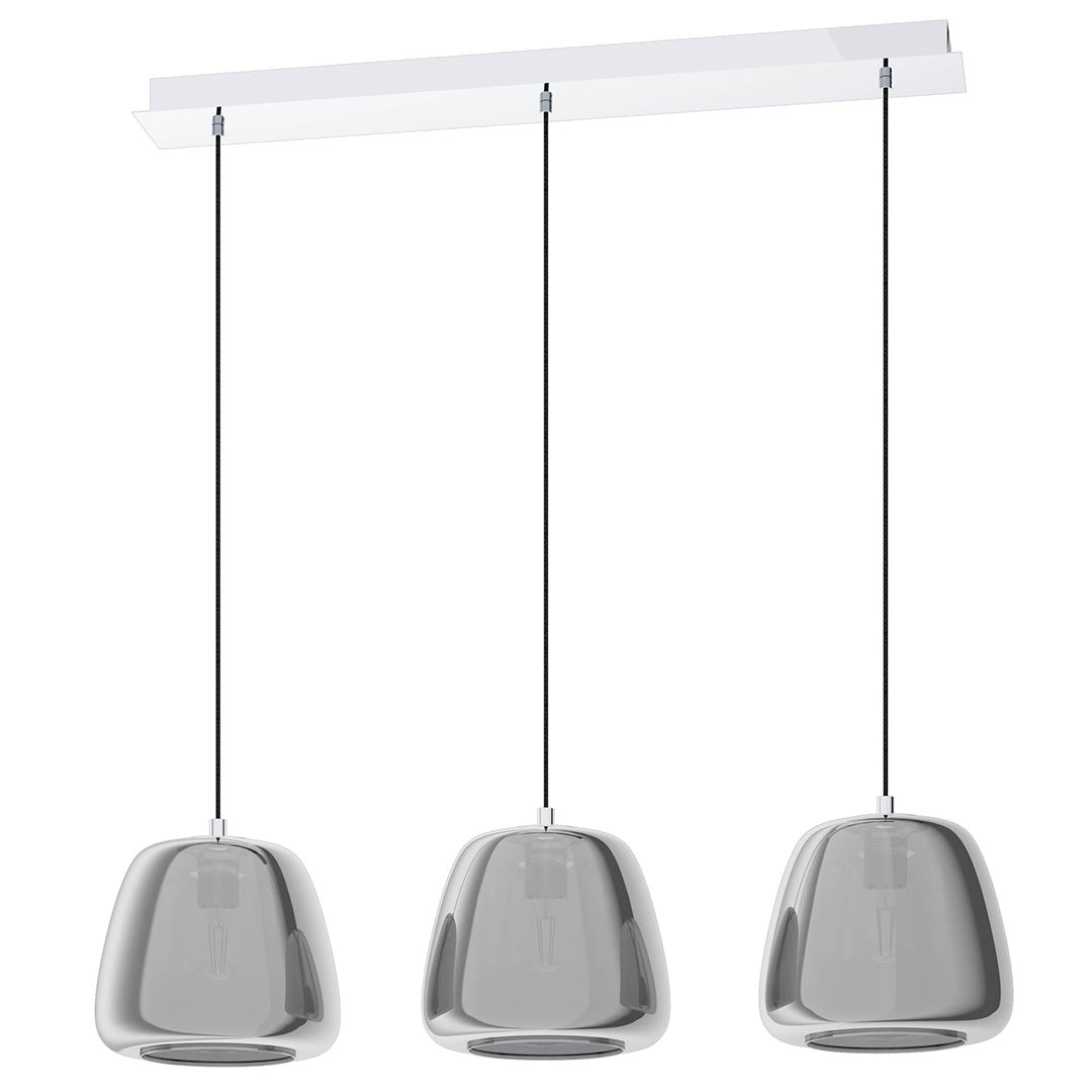 Albarino 3 Light Smoked Glass Ceiling Light Bar