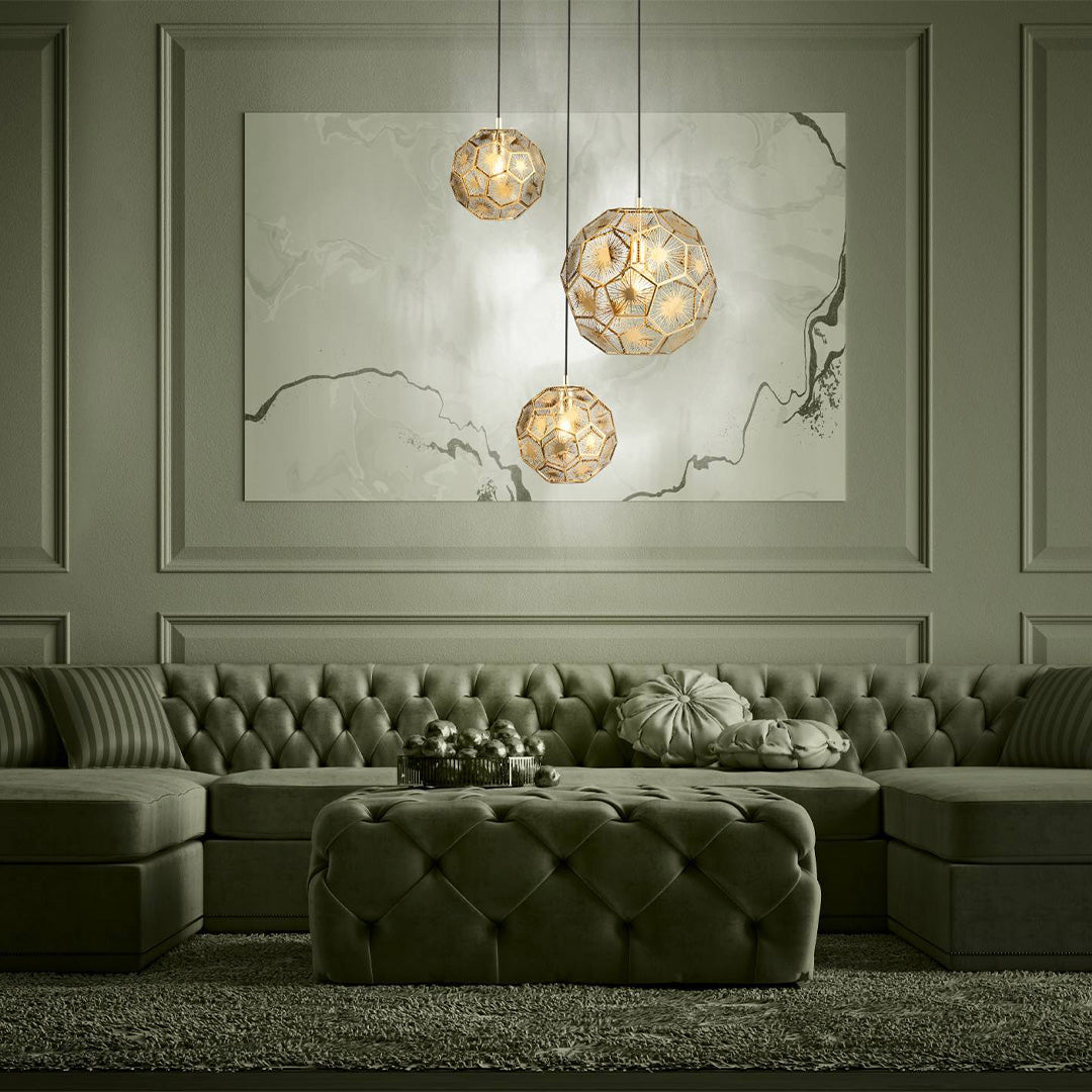 Skoura 3 Light Gold Ceiling Pendant