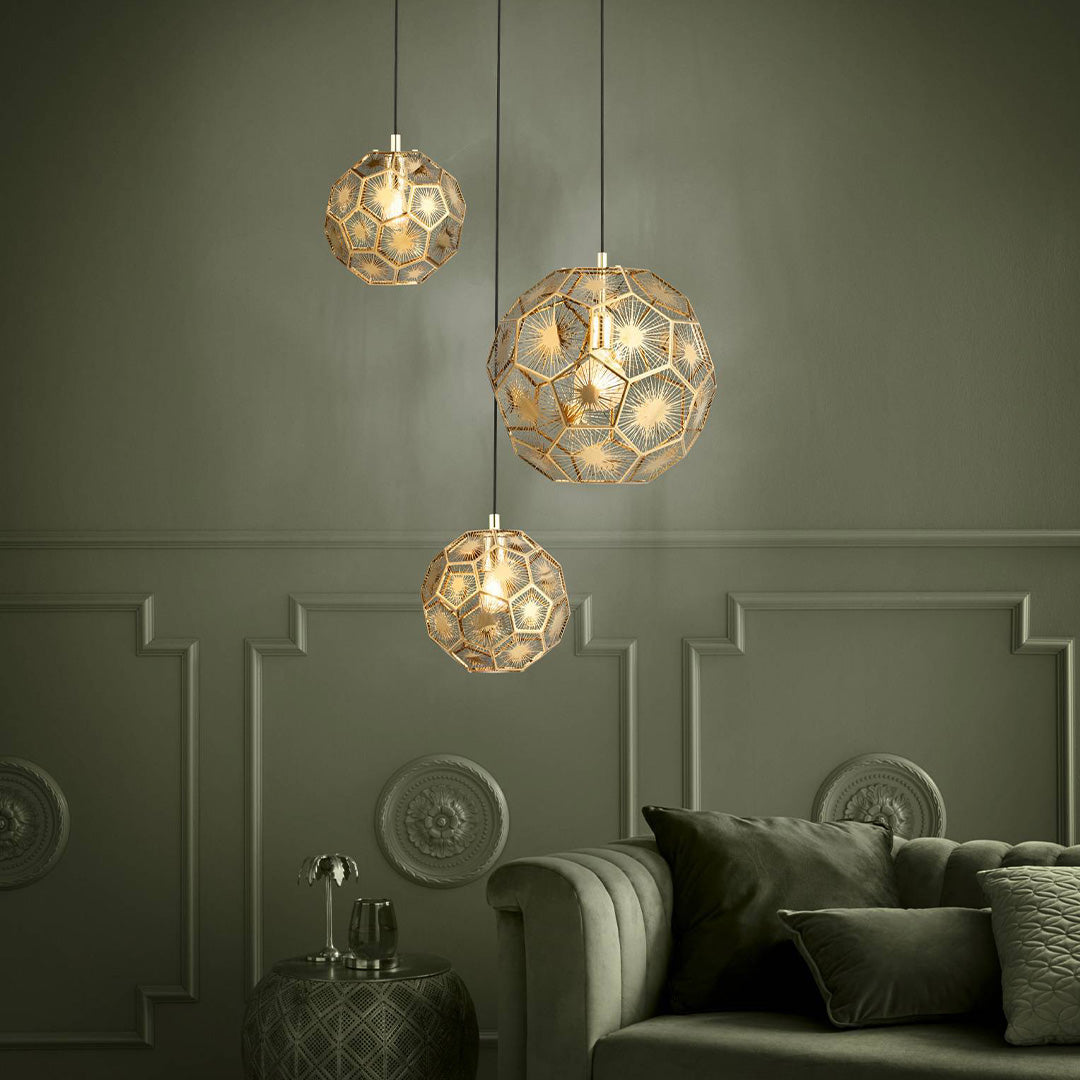 Skoura 3 Light Gold Ceiling Pendant