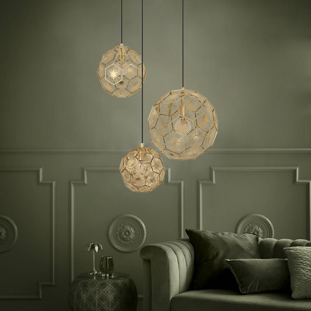 Skoura 3 Light Gold Ceiling Pendant