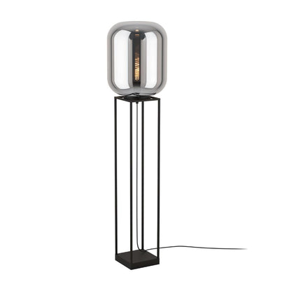 Bulciago Black & Smoked Glass Floor Lamp