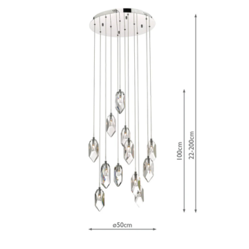Crystal LED Cluster Pendant Ceiling Light