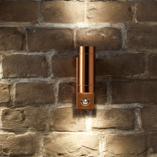 Lantana Copper Outdoor Up/Down PIR Wall Light