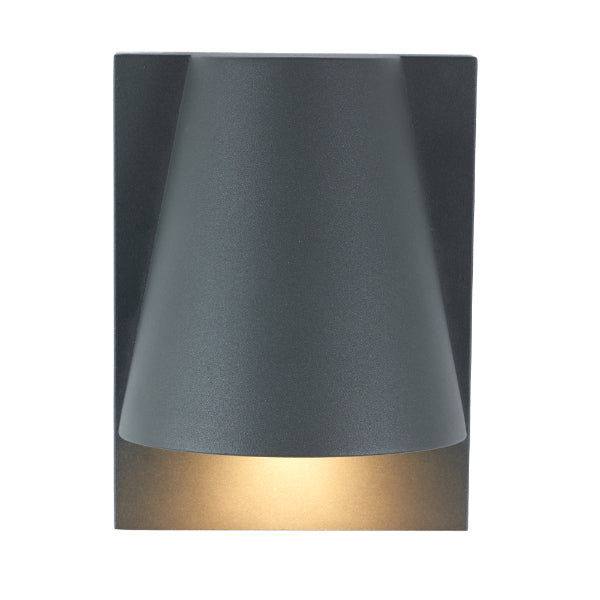 Conical Outdoor IP44 Grey LED Wall Light