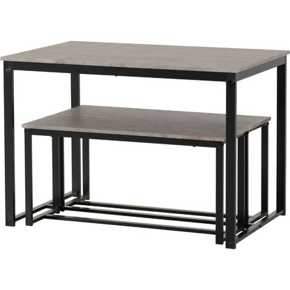 Nevada Dining Table and 2 Benches Set