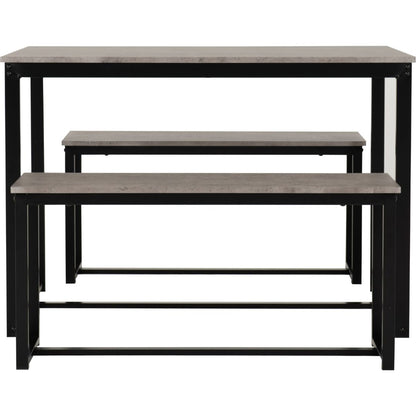 Nevada Dining Table and 2 Benches Set