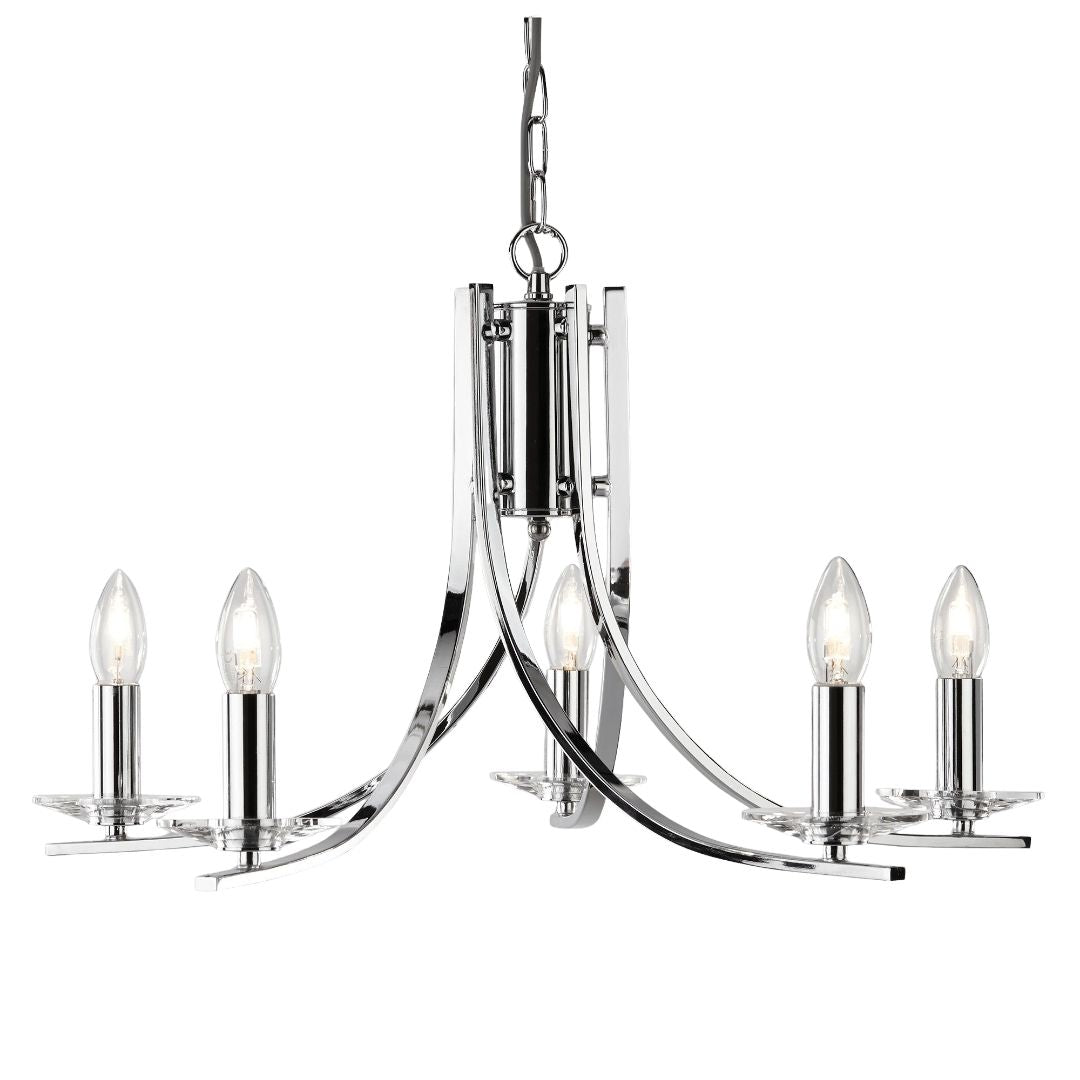 Ascona 5-Light Polished Chrome Chandelier Ceiling Light