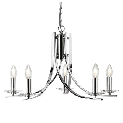 Ascona 5-Light Polished Chrome Chandelier Ceiling Light