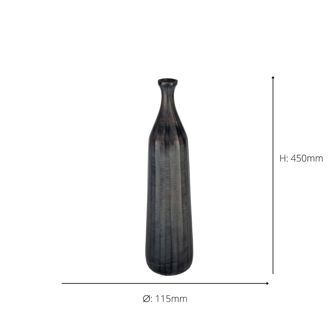 Dark Grey Bottle Vase 450 x 115mm