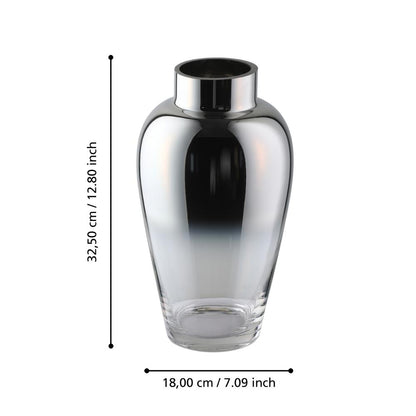 Kenyasi Silver Glass Large Vase