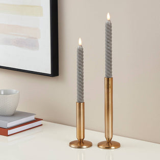 Andrafiabe Twisted Grey LED Candle