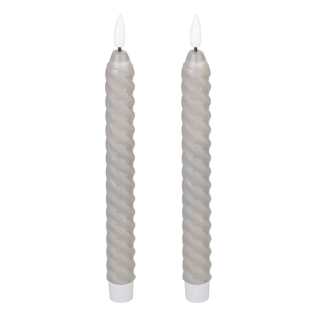 Andrafiabe Twisted Grey LED Candle