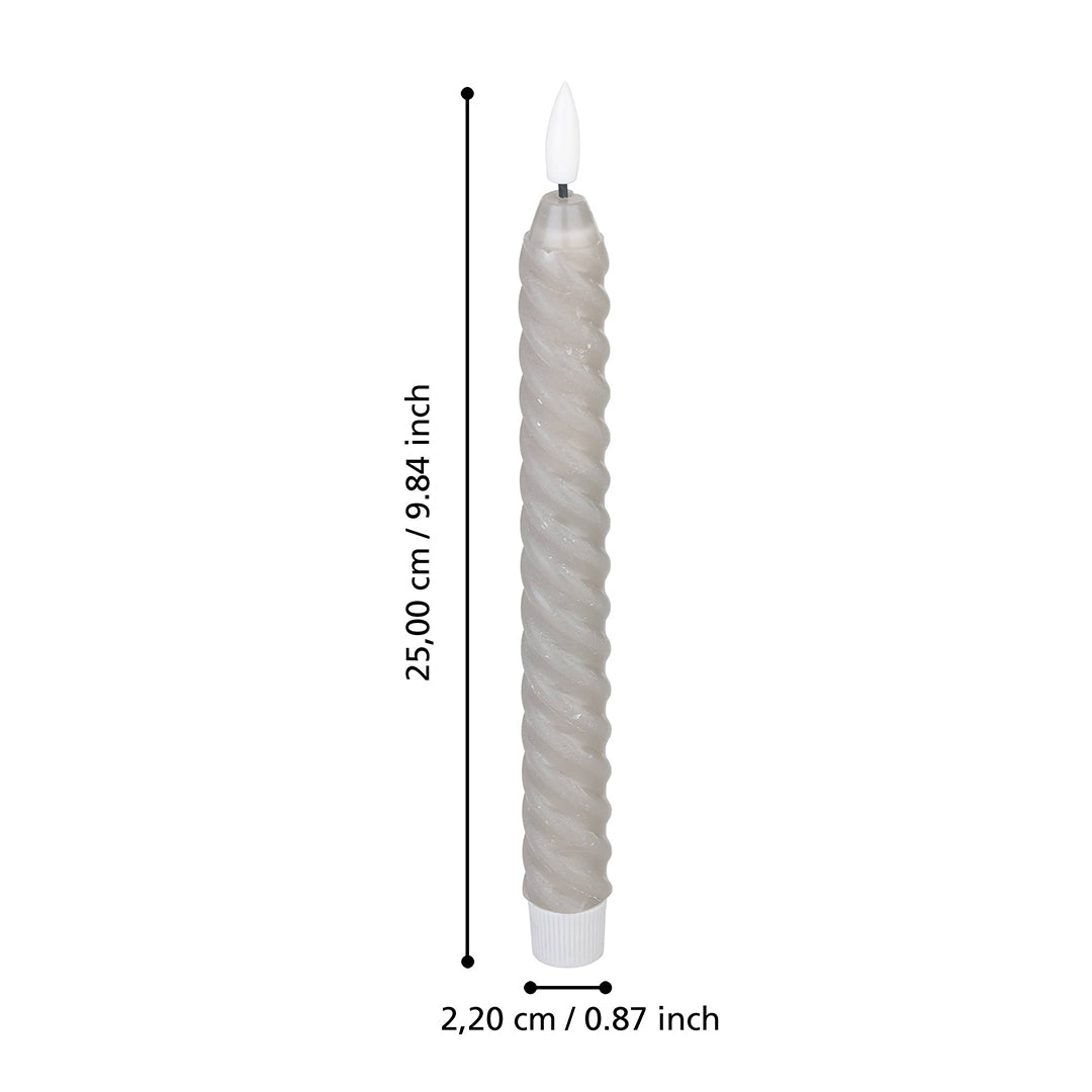 Andrafiabe Twisted Grey LED Candle