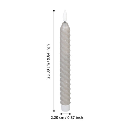 Andrafiabe Twisted Grey LED Candle
