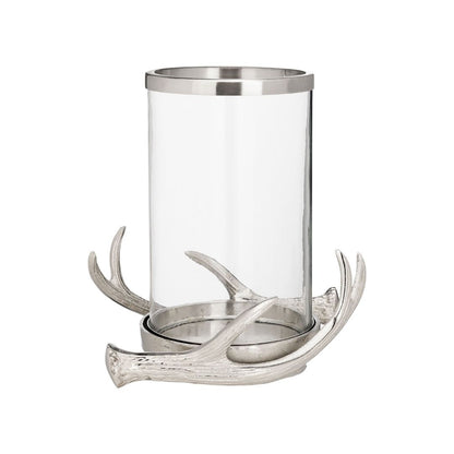 Selising Silver Antler Glass Candle Holder
