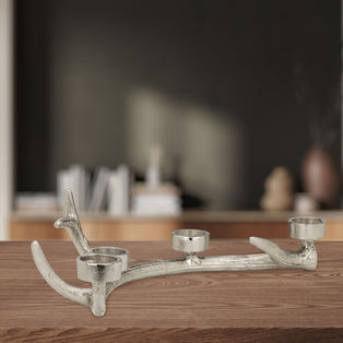 Selsing Silver Antler Multi Candle Holder