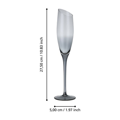 Champagne Flute with Angled Rim