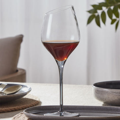White Wine Glass with Angled Rim