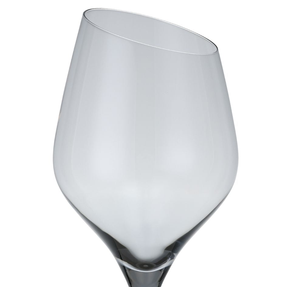 White Wine Glass with Angled Rim