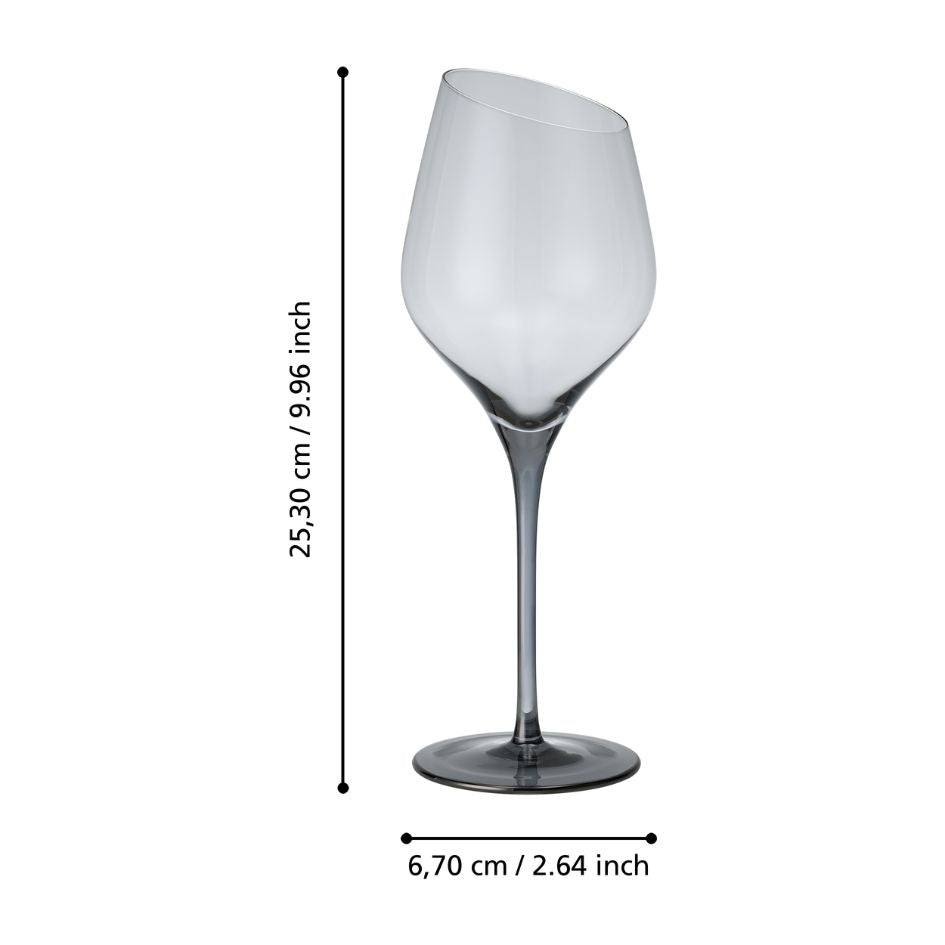 White Wine Glass with Angled Rim