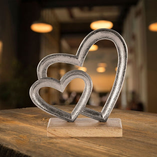 Tomamae Silver 2 Heart Ornament 170 x 185mm