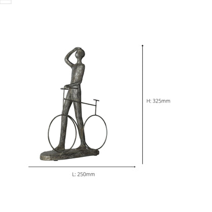 Man on Bicycle Metal Ornament