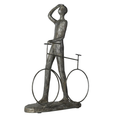Man on Bicycle Metal Ornament