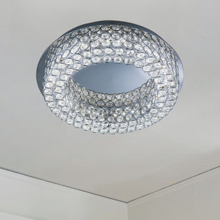 Vesta Polished Chrome & Crystal LED Flush Ceiling Light