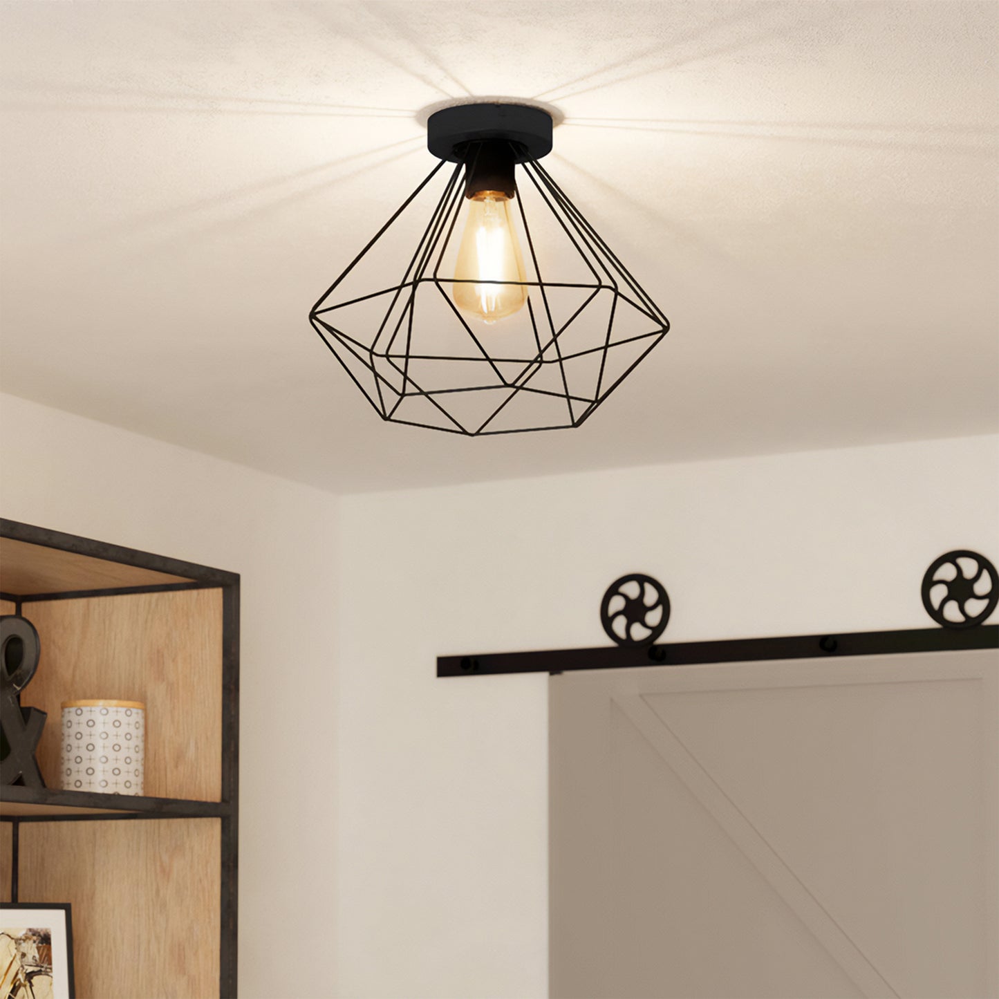 Tarbes Black Flush Ceiling Light