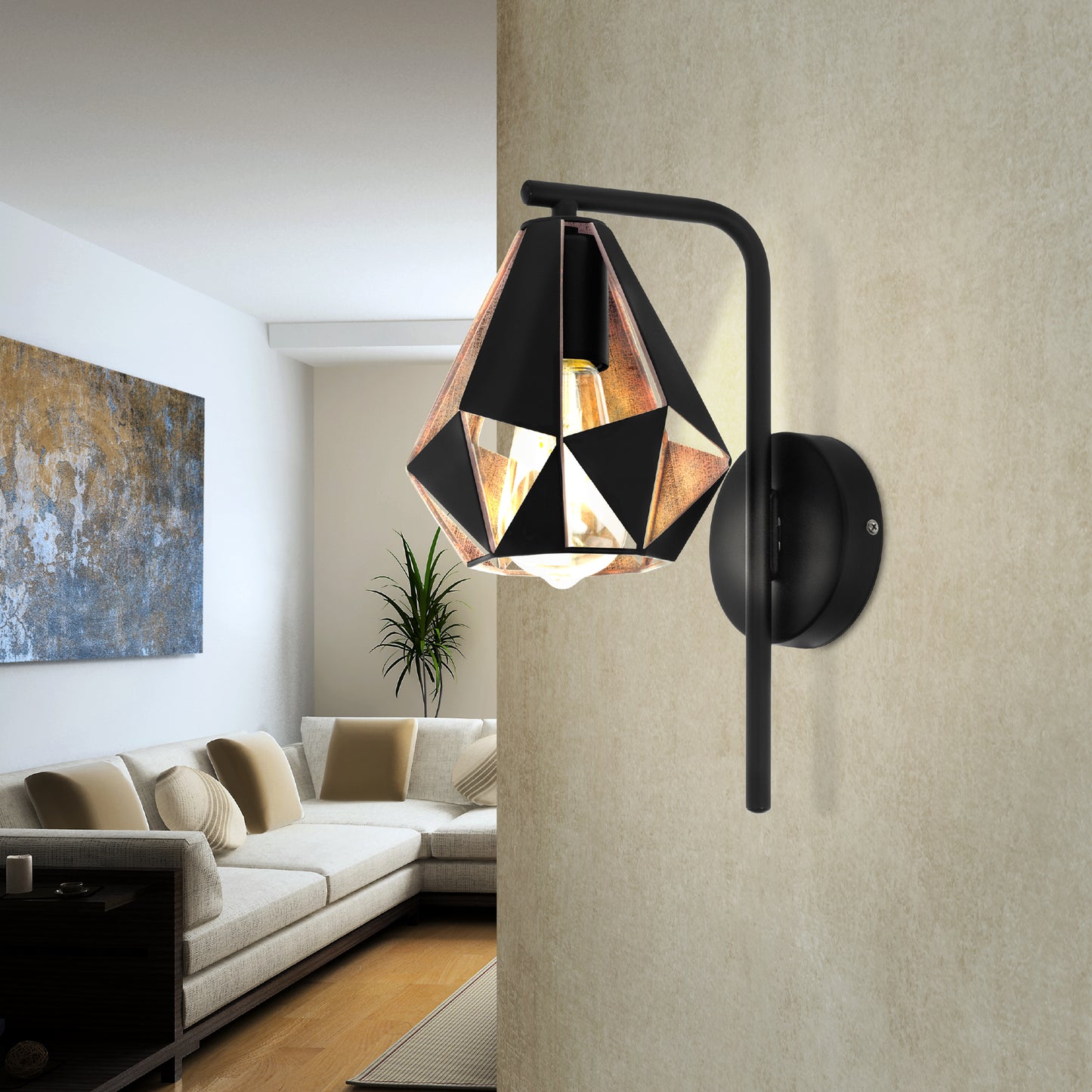 Carlton Black Wall Light