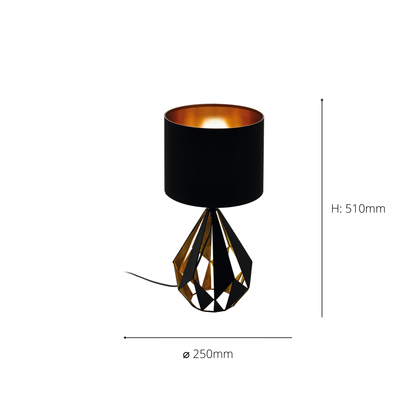 Carlton Black Table Lamp