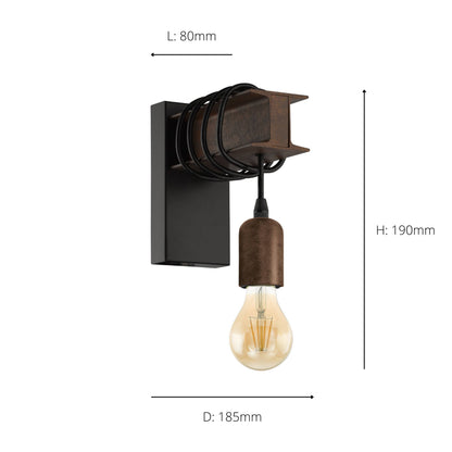 Townshend Black Wall Light
