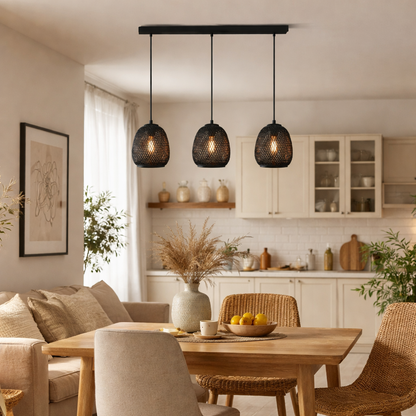 Dembleby 3 Light Black Ceiling Pendant Bar