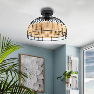 Anwick Black Flush Ceiling Light