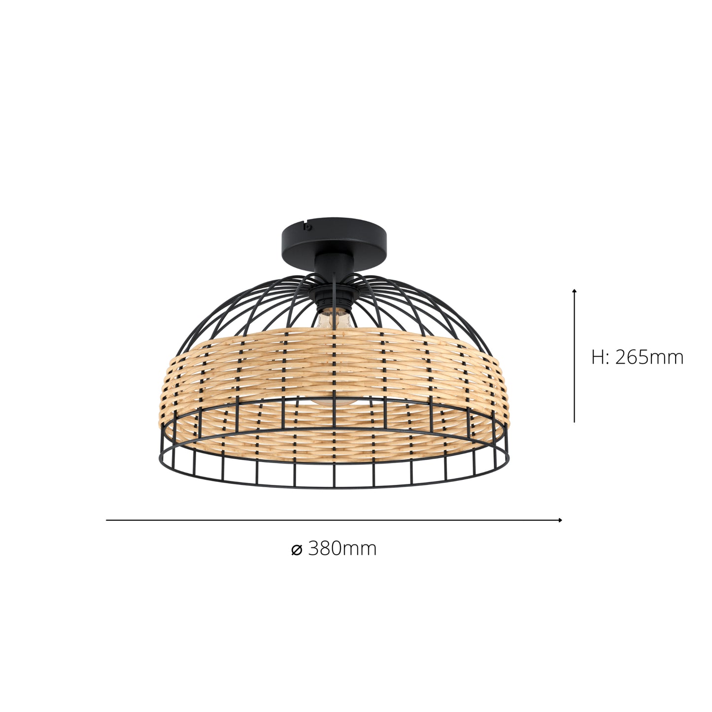 Anwick Black Flush Ceiling Light