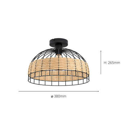 Anwick Black Flush Ceiling Light
