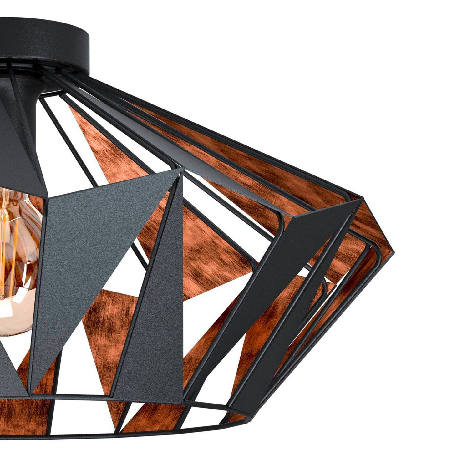 Carlton Black Flush Ceiling Light